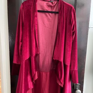 ZAFUL Red Velvet Cardigan